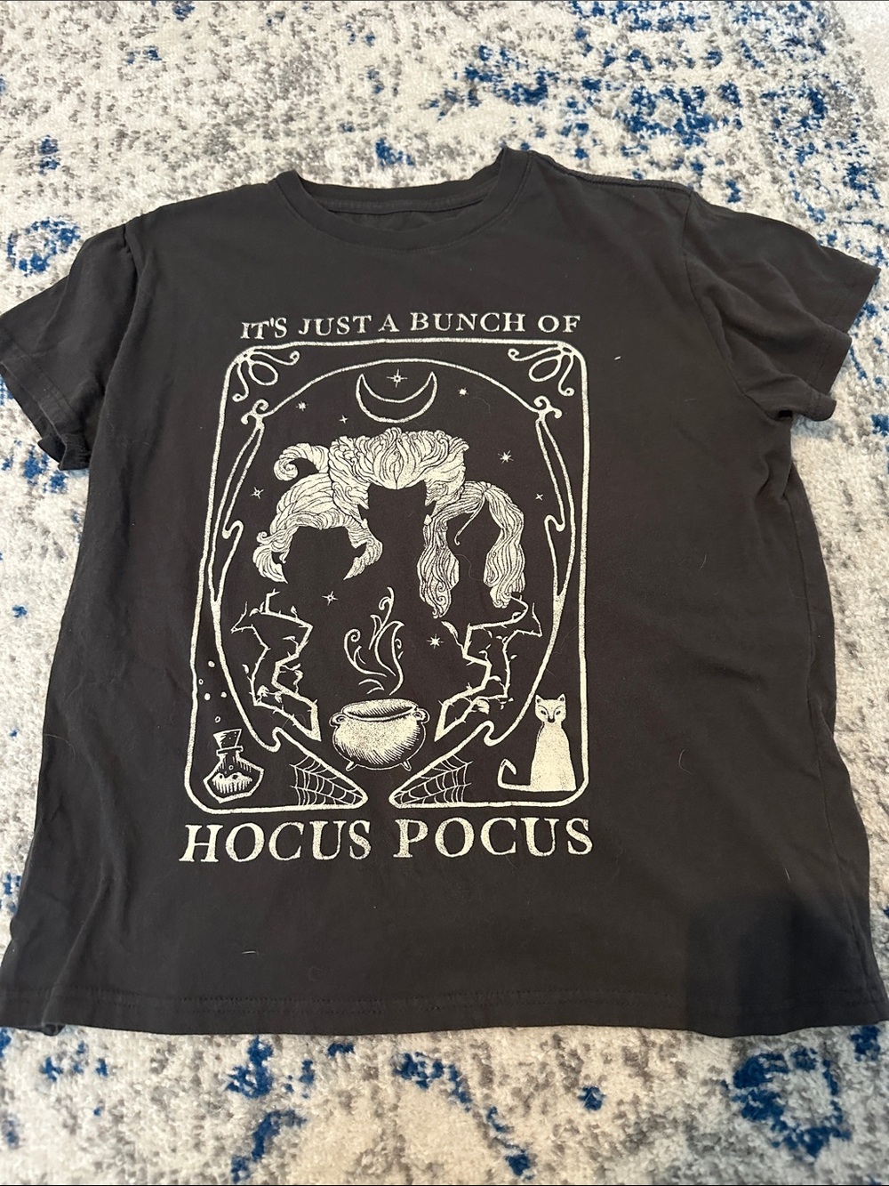 Hocus Pocus Graphic Tee - Dark Gray with White Print